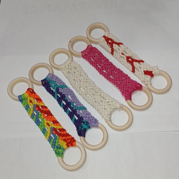 Hand Kitchen Towel Wooden Holder Boho Macrame Natural - Picture 11 of 12